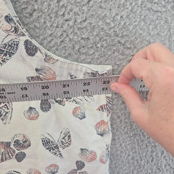 Liz Claiborne Linen Blend Tank Beach Summer Seashell Print Women's XXL - Picture 4 of 8